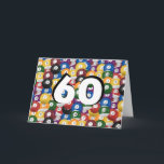 Billiard Balls 60. Geburtstag Karte<br><div class="desc">Sammlung von Billardkugeln zum 60. Geburtstag. Die Altersnummer auf der Vorderseite kann bearbeitet werden.</div>
