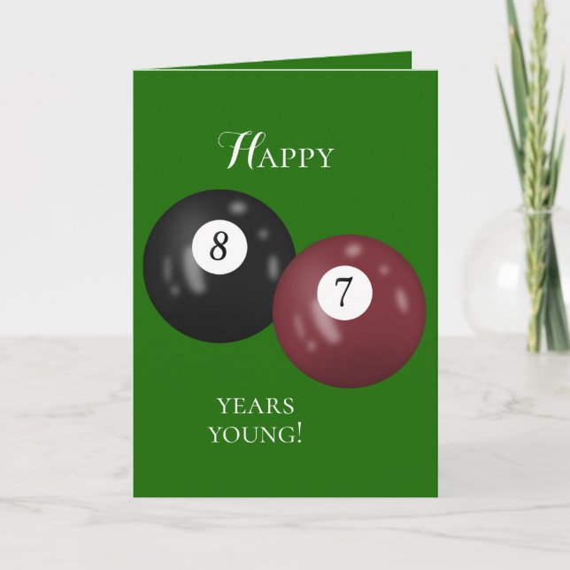 Billiard Balls 87. Geburtstag Karte (Vorderseite)