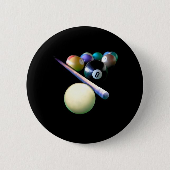 Billiard Balls Cue Snooker Pool Player Button (Vorderseite)