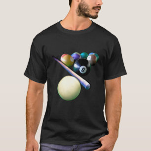 Billiard Balls Cue Snooker Pool Player T-Shirt