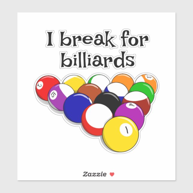 Billiard Balls Design Custom Vinyl Sticker (Blatt)