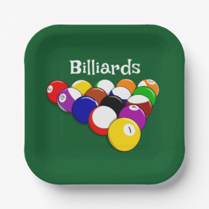 Billiard Balls Designpapierplatte Pappteller