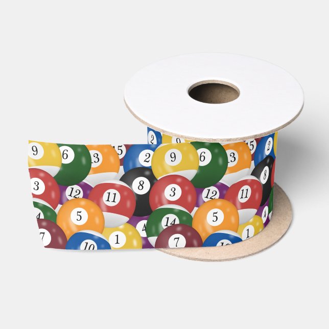 Billiard Balls Hintergrund Satinband (Spule)