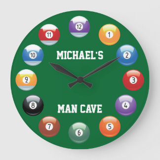 Billiard Balls Personalized Wall Clock Große Wanduhr