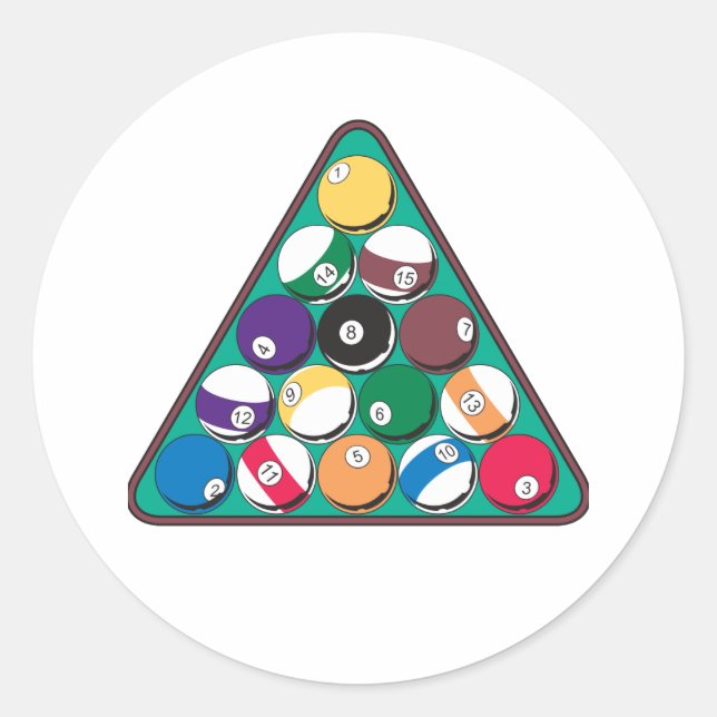 Billiard Balls Runder Aufkleber (Vorderseite)