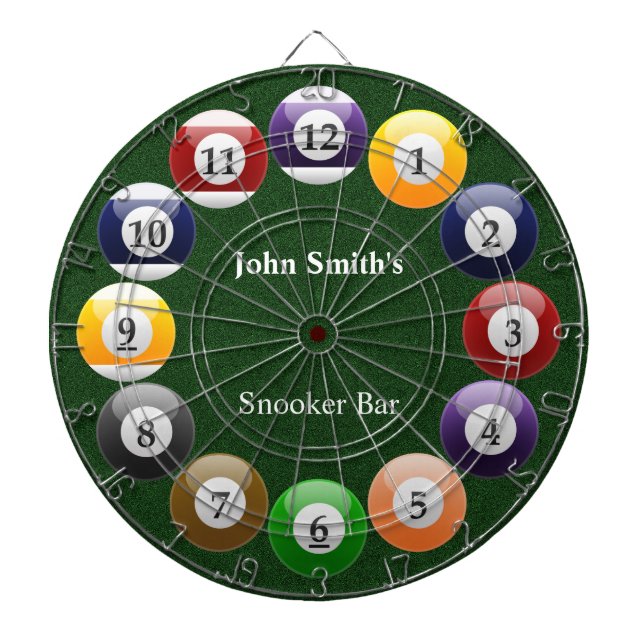 Billiard Balls Shiny farbenfroher Pool Snooker Spo Dartscheibe (vorne)