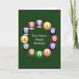 Billiard Balls Shiny farbenfroher Pool Snooker Spo Karte