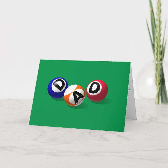 Billiard Balls Vater Vatertagskarte Karte (Vorderseite)