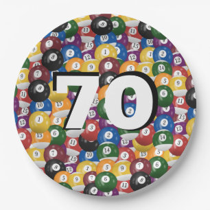 Billiard Balls zum 70. Geburtstag Pappteller
