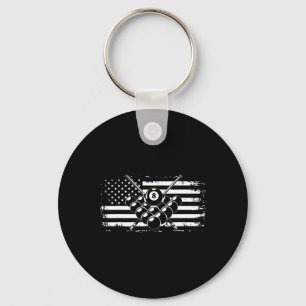 Billiard Billiards American Flag Geschenk Schlüsselanhänger
