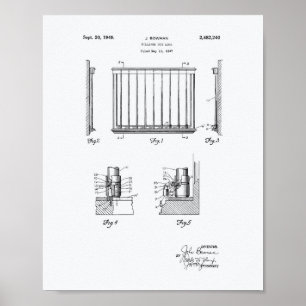 Billiard Cue Lock 1949 Patent Kunst - Weißes Papie Poster