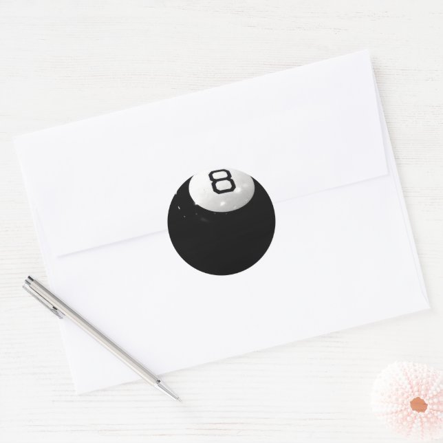 Billiard Eight Ball Runder Aufkleber (Umschlag)