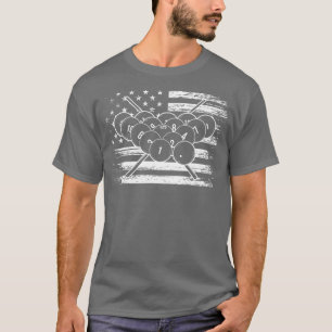 Billiard Flag Snooker Pool Chalk Billiard Player T-Shirt
