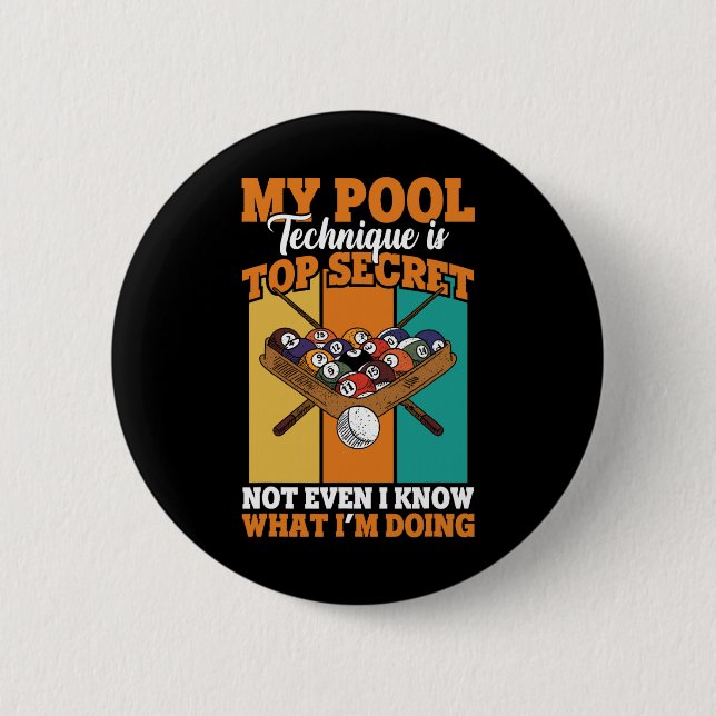 Billiard Funny Pool Player My Pool Technik Button (Vorderseite)