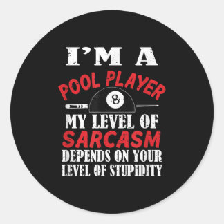 Billiard Gift Billiards Pool Snooker, Sarcasm Funn Runder Aufkleber