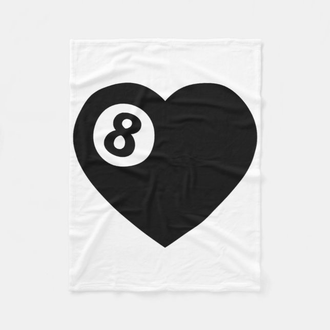 Billiard Heart Liebe Pool Player Valentine Poll Ba Fleecedecke (Vorderseite)