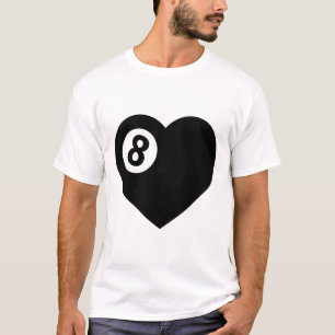 Billiard Heart Liebe Pool Player Valentine Poll Ba T-Shirt