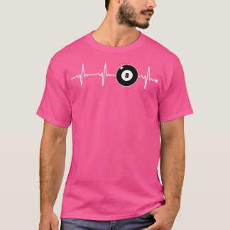 Billiard Heartbeat Snooker Balls Pool Player Billi T-Shirt
