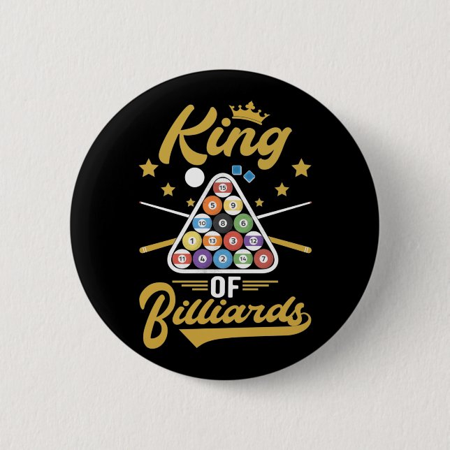 Billiard King Snooker Cue Sports Pool Player Button (Vorderseite)