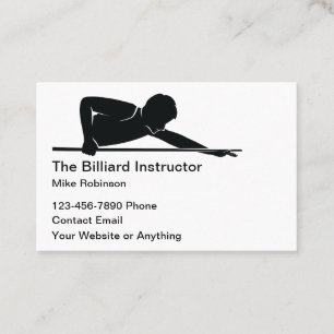 Billiard-Lehrer-Lektionen Einfache Visitenkarten Visitenkarte