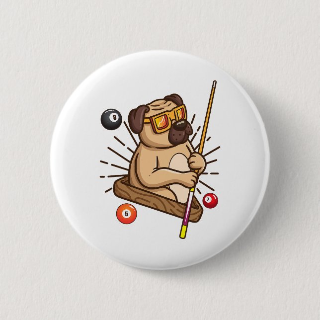 Billiard Mops Dog Hustler Pool Girls Snooker Gesch Button (Vorderseite)