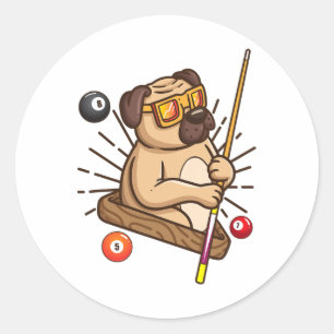 Billiard Mops Dog Hustler Pool Girls Snooker Gesch Runder Aufkleber