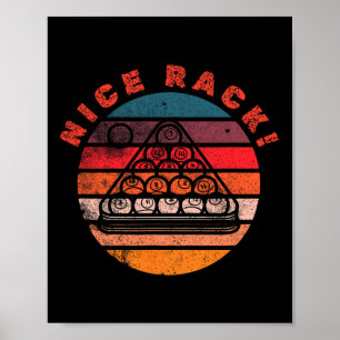 Billiard Nice Rack Players Funny Billiard Vintag Poster