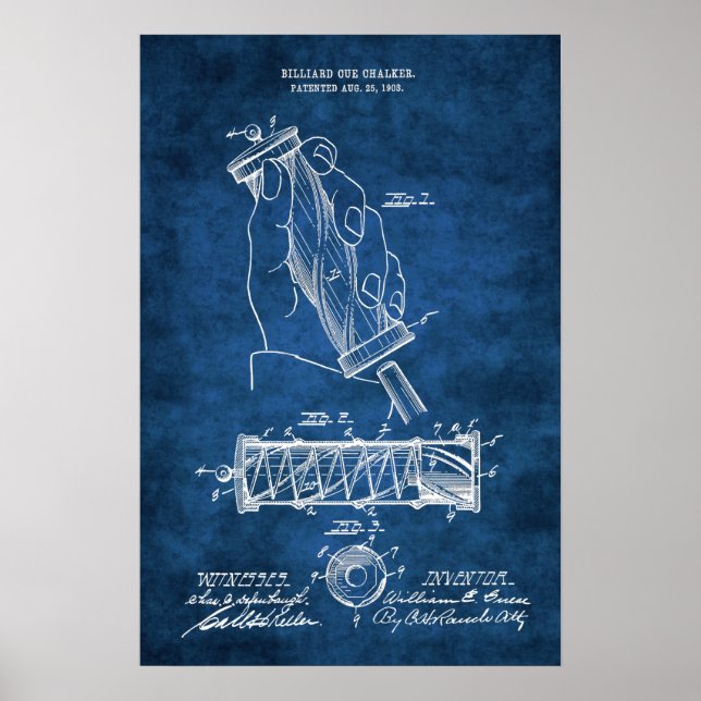 Billiard Patent Art #12 Pool Room Decor Poster (Vorne)