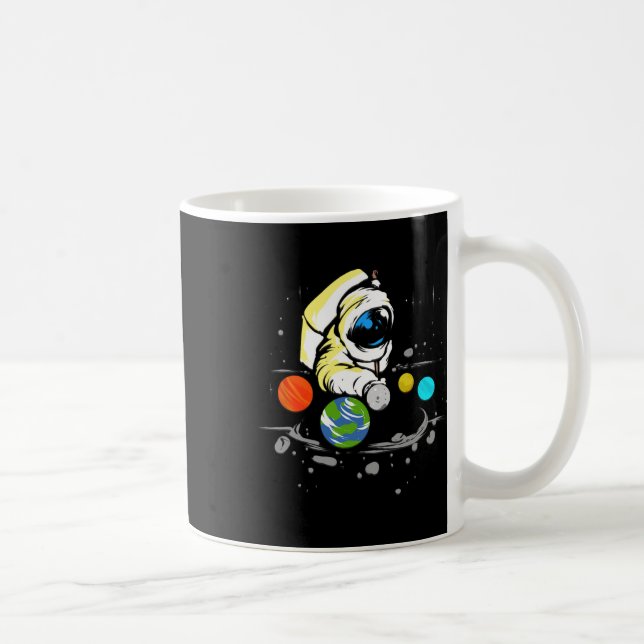 Billiard Player Astronaut Snooker Billiard Geschen Kaffeetasse (Rechts)
