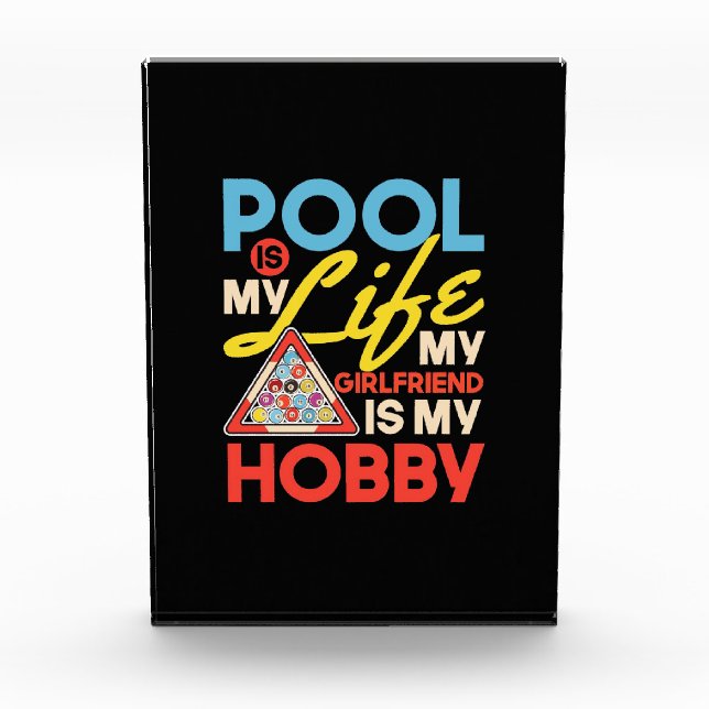 Billiard Player | Billard Pool ist mein Leben Fotoblock (Vorderseite)