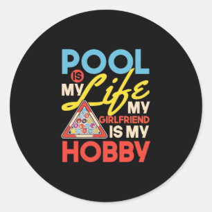 Billiard Player Billard Pool ist mein Leben Runder Aufkleber