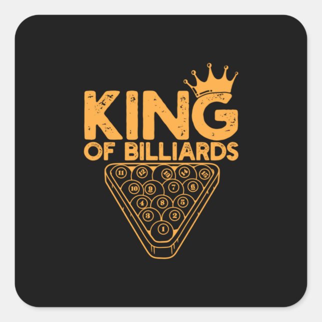 Billiard Player | Billardkönig Quadratischer Aufkleber (Vorderseite)