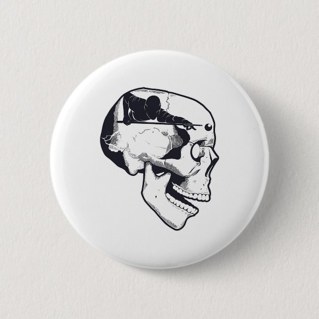 Billiard Player Brain Skull Billiards Table Rack C Button (Vorderseite)