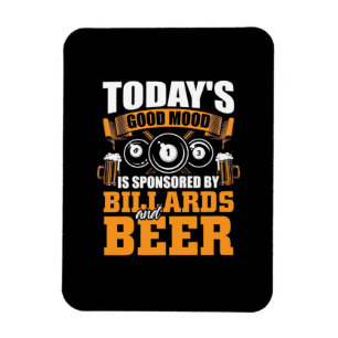 Billiard Player Heute Billard und Bier Magnet