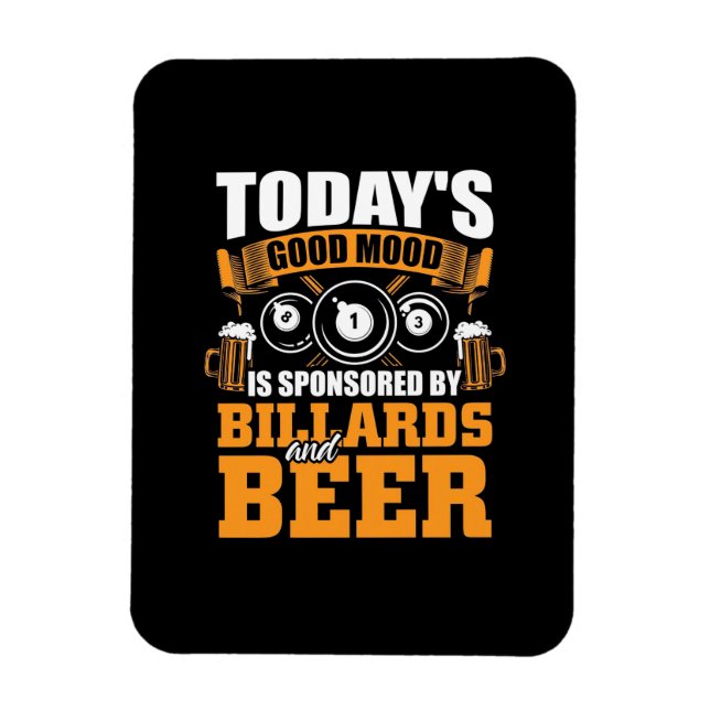 Billiard Player | Heute Billard und Bier Magnet (Vertikal)