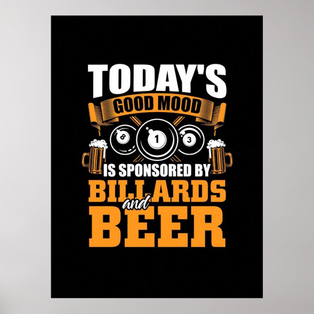 Billiard Player | Heute Billard und Bier Poster (Vorne)