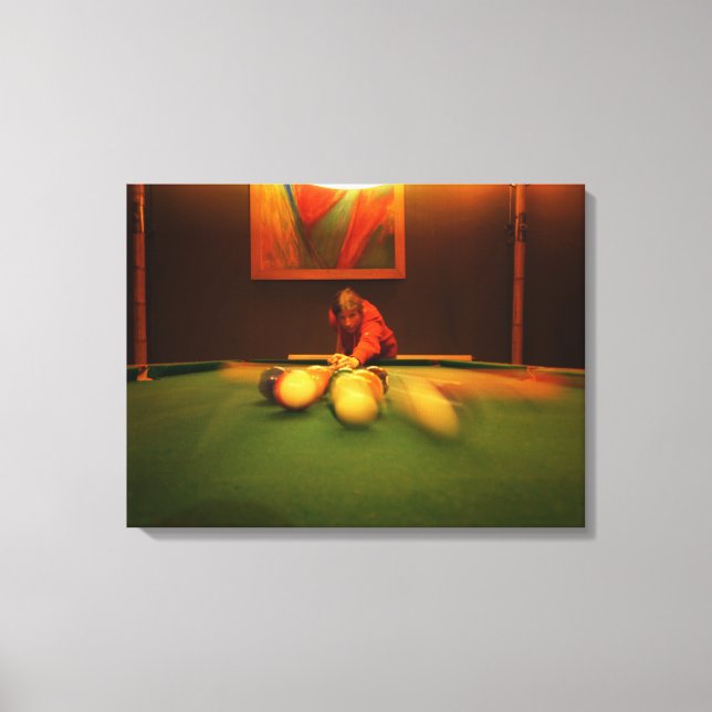 Billiard Player Perspektive Leinwanddruck (Vorderseite)