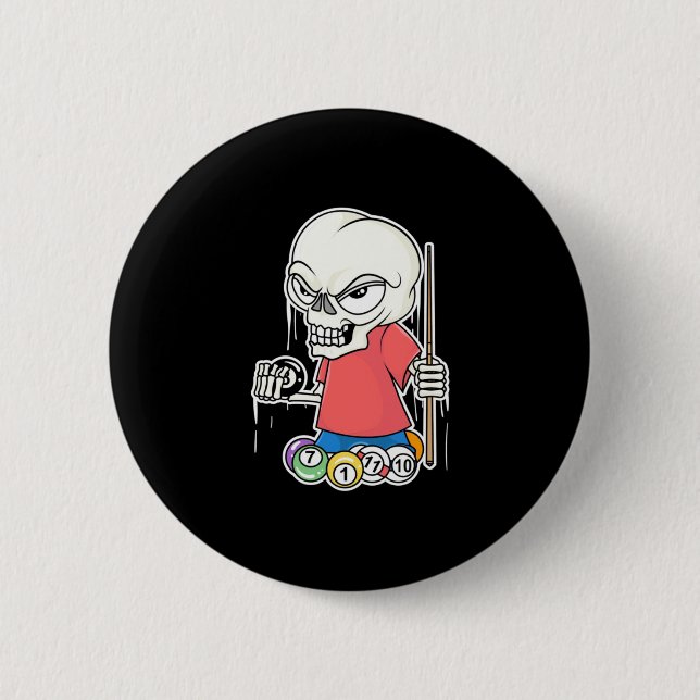 Billiard Player | Skull Billiard Player Button (Vorderseite)