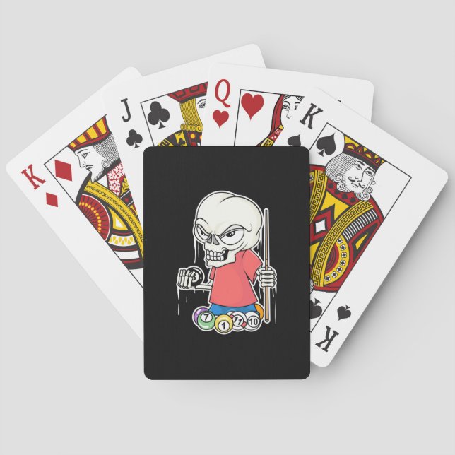 Billiard Player | Skull Billiard Player Spielkarten (Rückseite)