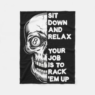 Billiard Player Skull Skeletts Billiards Table Rac Fleecedecke