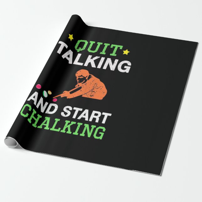 Billiard Player | Snooker Start Chalking Geschenkpapier (Ungerollt)
