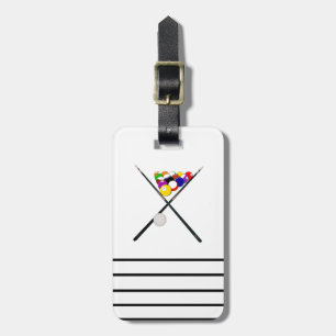 Billiard Pool Balls und Cues Gepäckanhänger