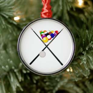 Billiard Pool Balls und Cues Ornament Aus Metall