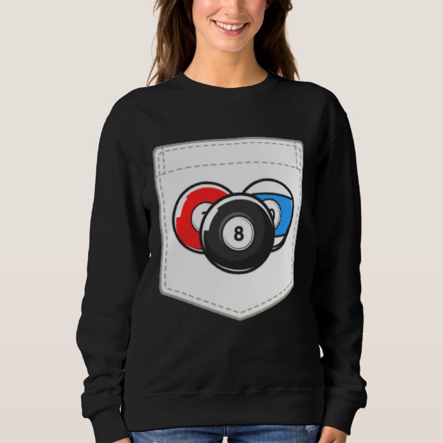 Billiard Pool Cute Pocket Ball Sweatshirt (Vorderseite)