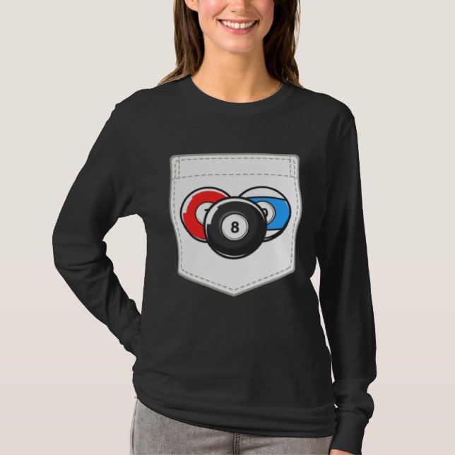 Billiard Pool Cute Pocket Ball T-Shirt (Vorderseite)