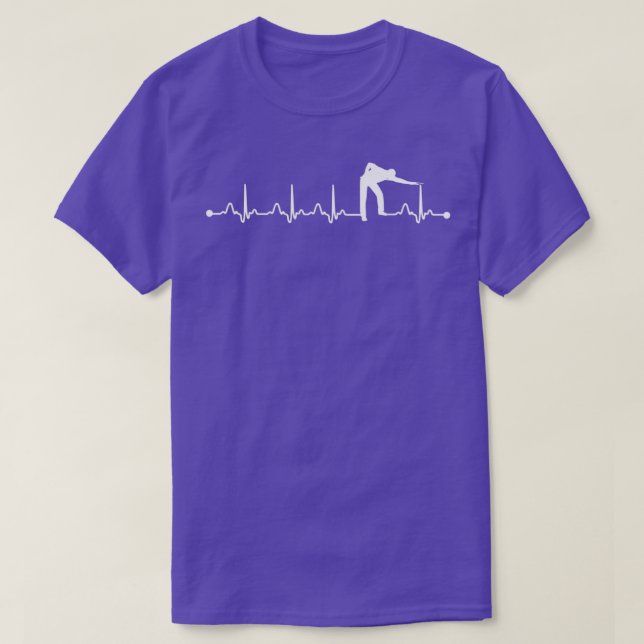 Billiard Pool Heartbeat EKG Billiard Player Puls T-Shirt (Design vorne)