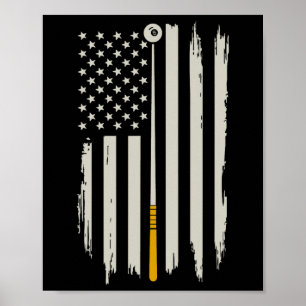 Billiard Pool Player Billiard Tabelle USA US Ameri Poster