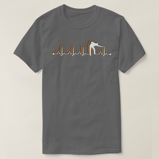 Billiard Pool Retro Heartbeat EKG für Billiard Pl T-Shirt (Design vorne)