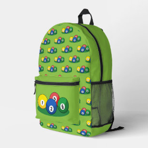 Billiard Pool Snooker Balls Muster Bedruckter Rucksack