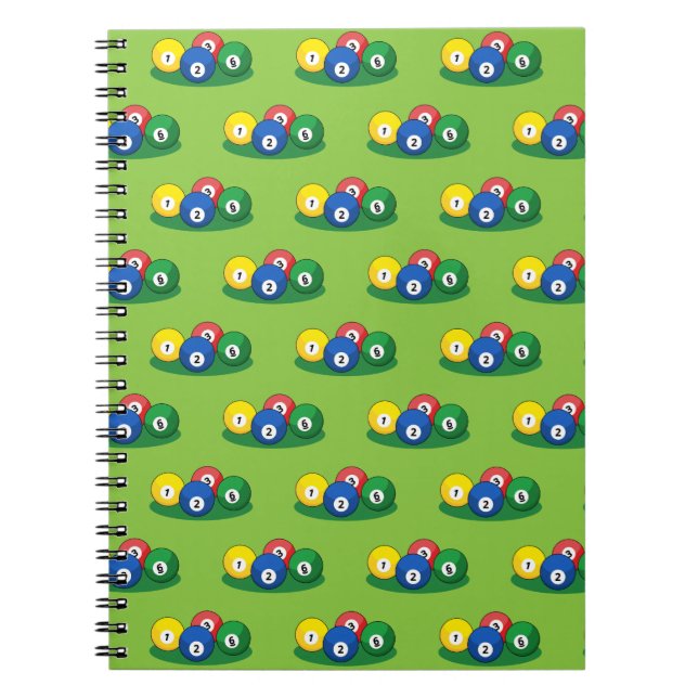 Billiard Pool Snooker Balls Notizblock (Vorderseite)